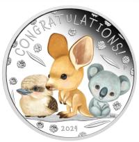 Image 1 for 2024 50 cent Newborn Baby Half oz Silver Coloured Proof Coin - Perth Mint