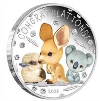 Image 2 for 2024 50 cent Newborn Baby Half oz Silver Coloured Proof Coin - Perth Mint
