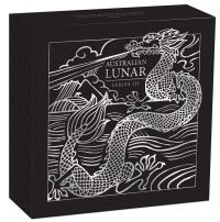 Image 5 for 2024 $1  Australian Lunar Series III Year of the Dragon 1oz Silver Gilded Coin 
