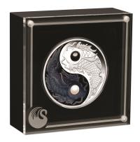 Image 2 for 2024 $5 Yin Yang Koi 5oz Silver Proof Coloured Tuvalu Coin with Freshwater Pearl Inlay (Perth Mint)