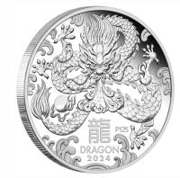 Image 2 for 2024 $1 Australian Lunar Series III Year of the Dragon 1oz Silver Trio Collection