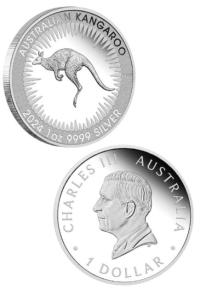 Image 1 for 2024 $1 Australian Kangaroo 1oz Silver Proof Coin featuring King Charles III Obverse First issue - Perth Mint