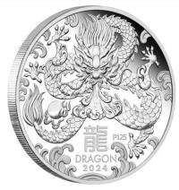 Image 4 for 2024 $1 Australian Lunar Series III Year of the Dragon 1oz Silver Proof Coin - Perth Mint