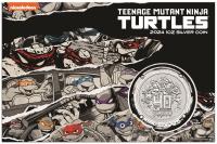 Image 1 for 2024 $1 Teenage Mutant Ninja Turtles (tm) 40th Anniversary 1oz Silver Tuvalu Coin in Card 
