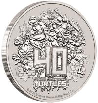 Image 3 for 2024 $1 Teenage Mutant Ninja Turtles (tm) 40th Anniversary 1oz Silver Tuvalu Coin in Card 