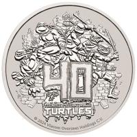 Image 2 for 2024 $1 Teenage Mutant Ninja Turtles (tm) 40th Anniversary 1oz Silver Tuvalu Coin in Card 