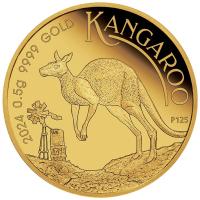 Image 2 for 2024 $2 Mini Roo 0.5g Gold Proof Coin in Card with King Charles Effigy (Perth Mint)