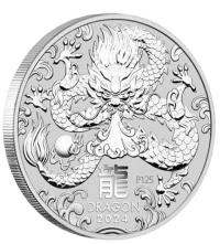 Image 1 for 2024 $1 Australian Lunar Series III Year of the Dragon 1oz Silver Perth Mint Bullion Coin