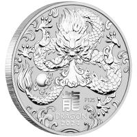 Image 1 for 2024 $2 Australian Lunar Series III Year of the Dragon 2oz Silver Bullion Coin in Capsule - Perth Mint