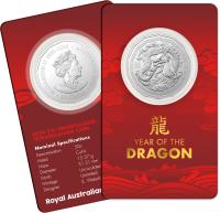 Image 1 for 2024 50 cent Lunar Year of the Dragon Tetra Decagon CuNi UNC Coin on card (New design no longer red folder)