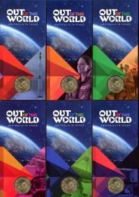 Image 1 for 2024 $1 Australia In Space - Out of this World AlBr  UNC Coin - Brisbane Counterstamp - Set of 6