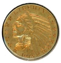 Image 1 for 1915 United States Indian Head Gold Five Dollar
