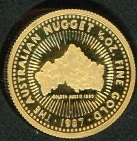Image 1 for 1987 One Quarter oz Proof Australian Nugget - Fathers Day 1979
