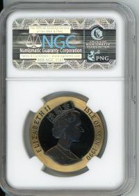Image 2 for 1990 Isle of Man 1oz Coloured Gold Proof Penny Black 150th Anniversary NCGS Slabbed Gem Proof