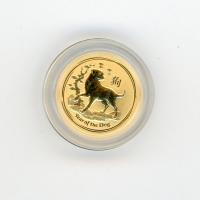 Image 1 for 2018 One Twentieth oz Year of the Dog in Capsule