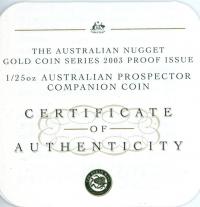 Image 3 for 2003 One Twentififth oz Australian Prospector Series Proof