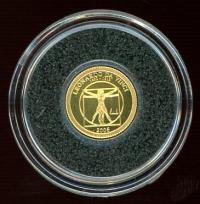 Image 1 for 2006 Mongolia 0.5 Gram .999 Gold 500 Togrog - Leonardo Da Vinci