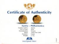 Image 3 for 2010 One Tenth oz Austria 10 Euro Philarmonica & Certificate