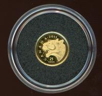Image 1 for 2011 Canada 0.5 Gram .999 Gold Twenty Five Cents - Canada Cougar