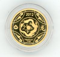 Image 1 for 2012 One Tenth oz Gold - Lunar Year of the Dragon in Capsule RAM