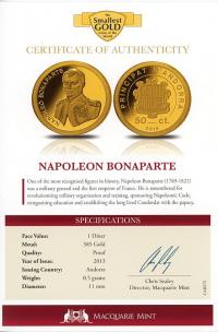 Image 3 for 2013 Andorra 0.5 Gram .585 Gold One diner - Napoleon Bonaparte