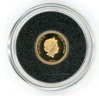 Image 2 for 2014 Cook Islands 0.5 Gram  .585 Gold One Dollar - William Shakespeare