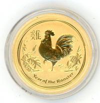 Image 1 for 2017 Australian One Tenth oz Gold - Year of the Rooster