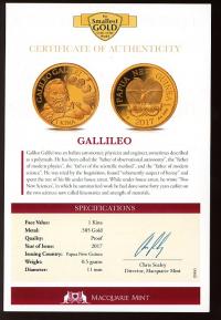 Image 3 for 2017 Papua New Guinea 0.5 Gram .585 Gold One Kina - Gallileo