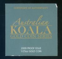 Image 4 for 2009 One Twentyfifth oz Gold Proof Coin - Koala