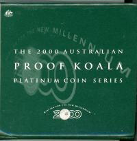 Image 2 for 2000 $15 Platinum One Tenth oz Proof Issue Koala in Case