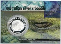 Image 1 for 2000 1oz Silver Crocodile On Card