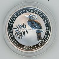 Image 1 for 2000 2oz Kookaburra .999 Silver