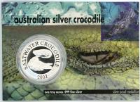 Image 1 for 2002 1oz Silver Crocodile On Card