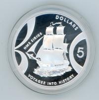 Image 1 for 2002 $5 Silver Coin from Masterpieces in Silver Set - HMS Sirius. The coin is .999 Silver.