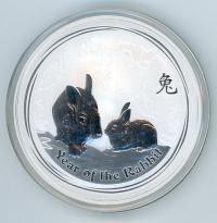 Image 1 for 2011 Two oz Year of the Rabbit .999 Silver