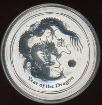 Image 1 for 2012 Two oz Year of the Dragon .999 Silver