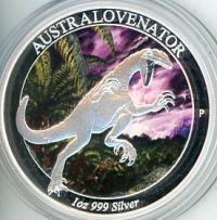 Image 2 for 2014 1oz Coloured Silver Proof Coin - Australian Age of Dinosaurs Australovenator