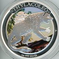 Image 2 for 2014 1oz Coloured Silver Proof Coin Australian Megafauna - Thylacoleo