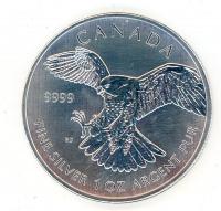 Image 1 for 2014 Canadian 1oz Peregrine Falcon .999 Silver