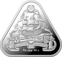 Image 1 for 2020 1oz Silver Triangular Coin Australian Shipwreck Series - Zuytdorp