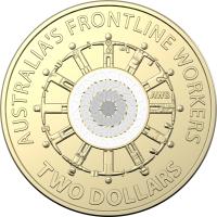 Image 2 for 2022 $2 Frontline Workers Circulating Coloured Coin Ram with Hologram Sticker