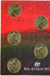 Image 3 for 1984-1992 One Dollar Five Coin Set
