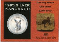 Image 1 for 1995 1oz One Dollar Silver Kangaroo