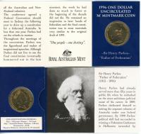 Image 1 for 1996 $1 Sir Henry Parkes - M Mintmark