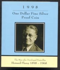 Image 3 for 1998 Howard Florey Silver Proof Dollar Coin