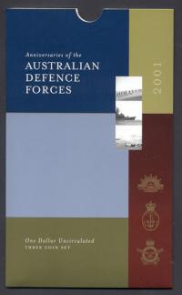 Image 1 for 2001 Australian Defence Force Set of Three $1.00 Coins