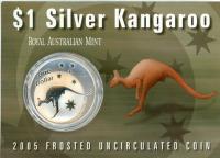 Image 1 for 2005 1oz One Dollar Silver Kangaroo