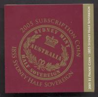 Image 1 for 2005 Australian Subscription $1.00 Coin 1855 Sydney Half Sovereign - 60.5 grams