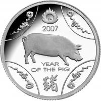 Image 2 for 2007 Lunar Series - Year of the Pig $1 Silver Proof Coin
