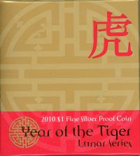 Image 1 for 2010 Lunar Series - Year of the Tiger $1 Silver Proof Coin
